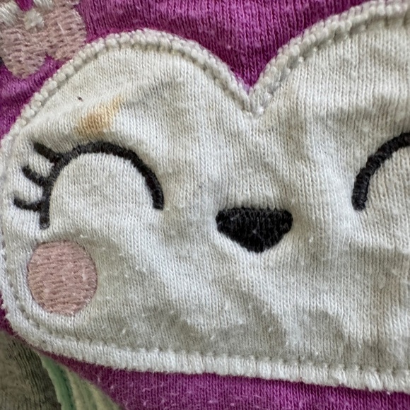 Carter’s 2T Girls Hoot Hoot I’m Cute Gray Owl Long Sleeve Pajama Top - Picture 3 of 6